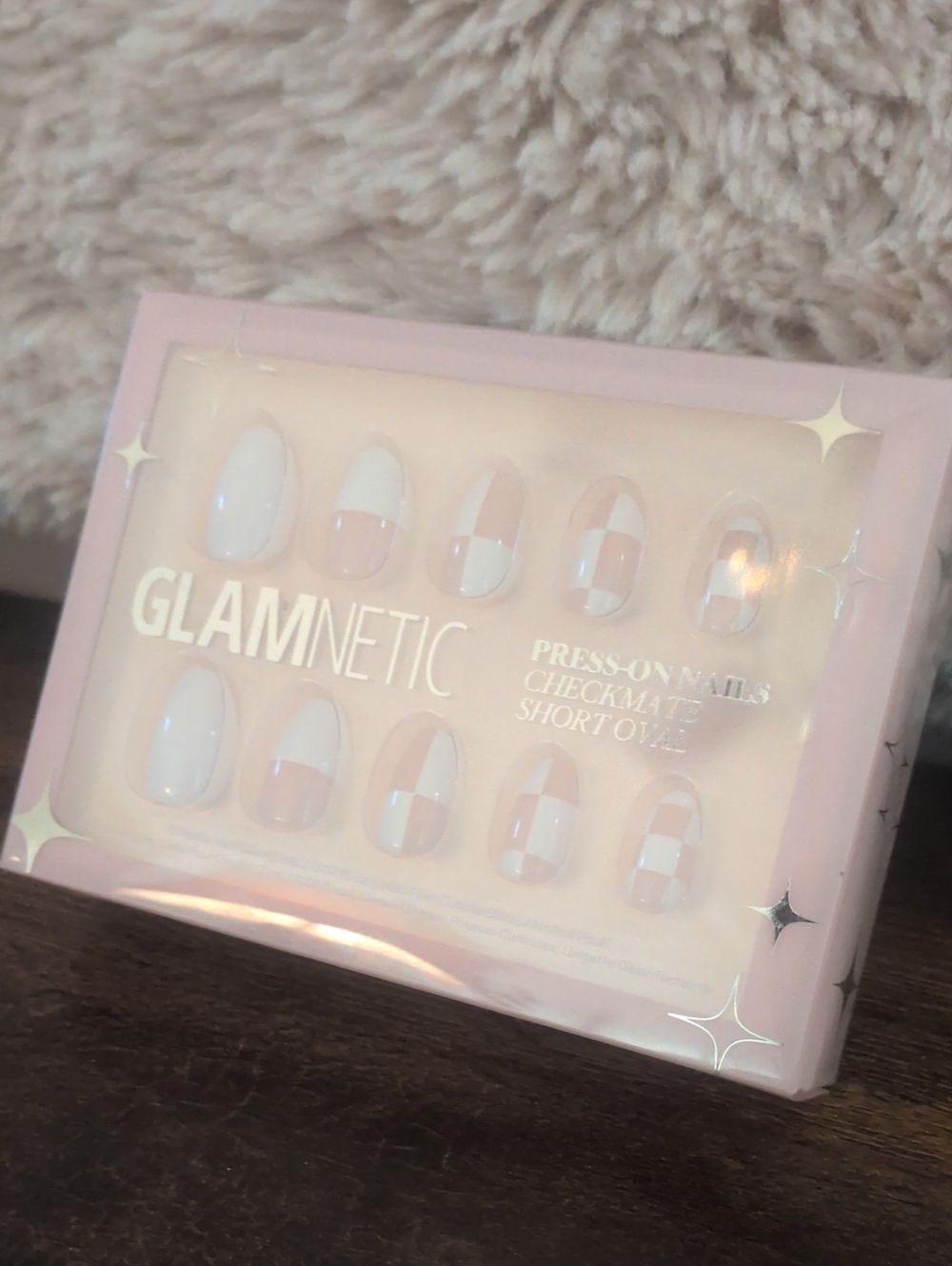 Glamnetic Short Oval Press-On Nails, Checkmate, New